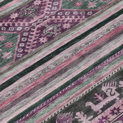 Claritha Purple Washable Indoor - Outdoor Rug - LOOMLAN - LOOMLAN Rugs - Outdoor Rugs
