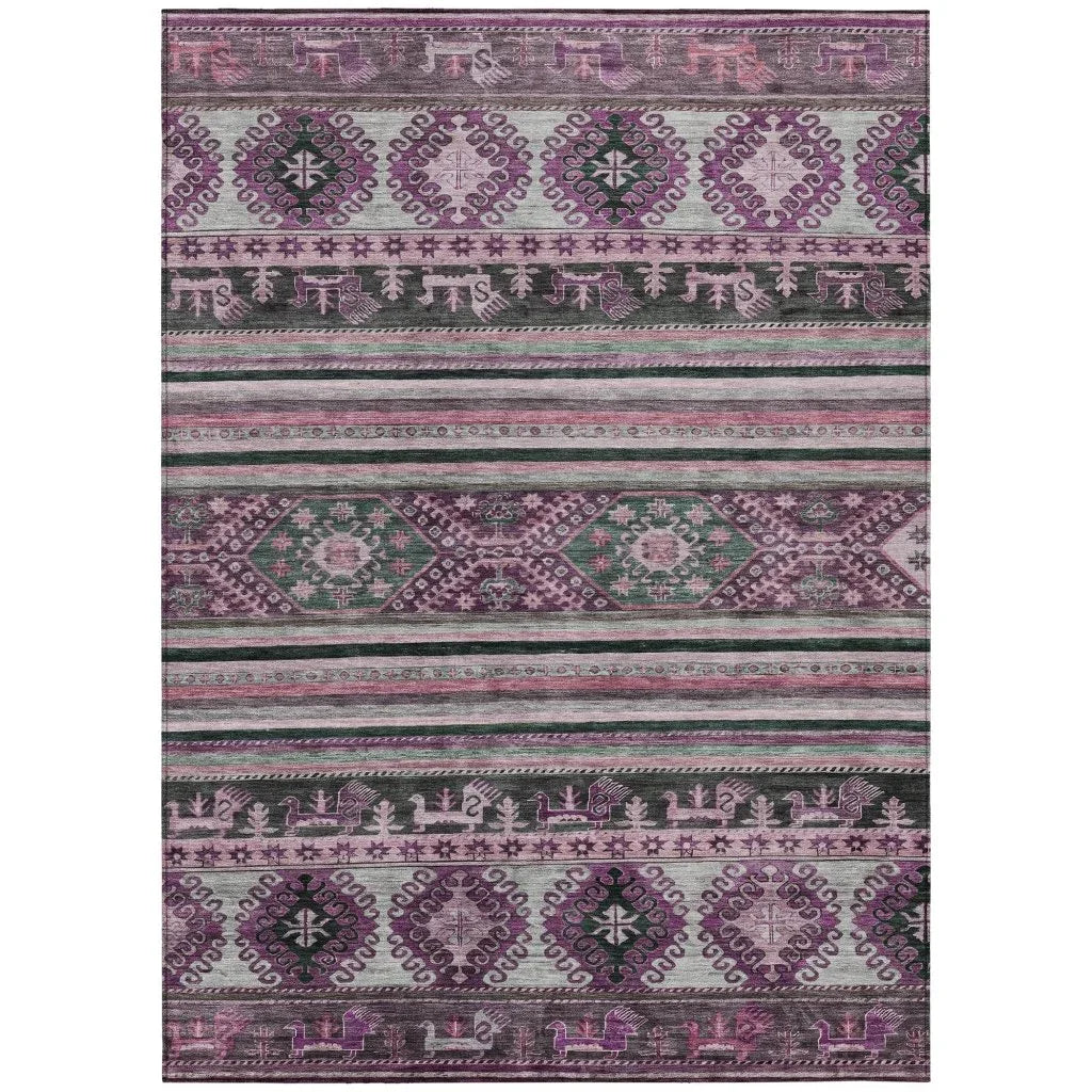 Claritha Purple Washable Indoor - Outdoor Rug - LOOMLAN - LOOMLAN Rugs - Outdoor Rugs