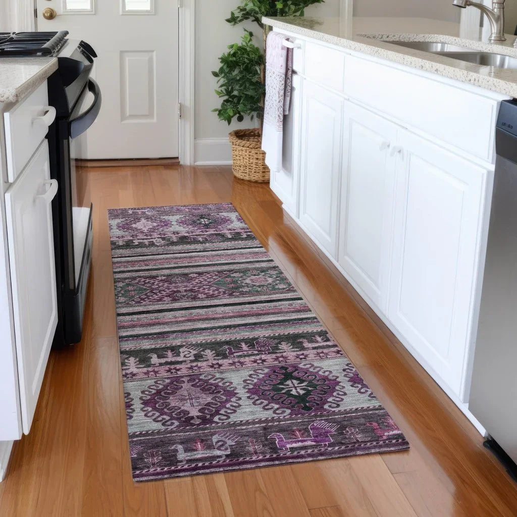 Claritha Purple Washable Indoor - Outdoor Rug - LOOMLAN - LOOMLAN Rugs - Outdoor Rugs