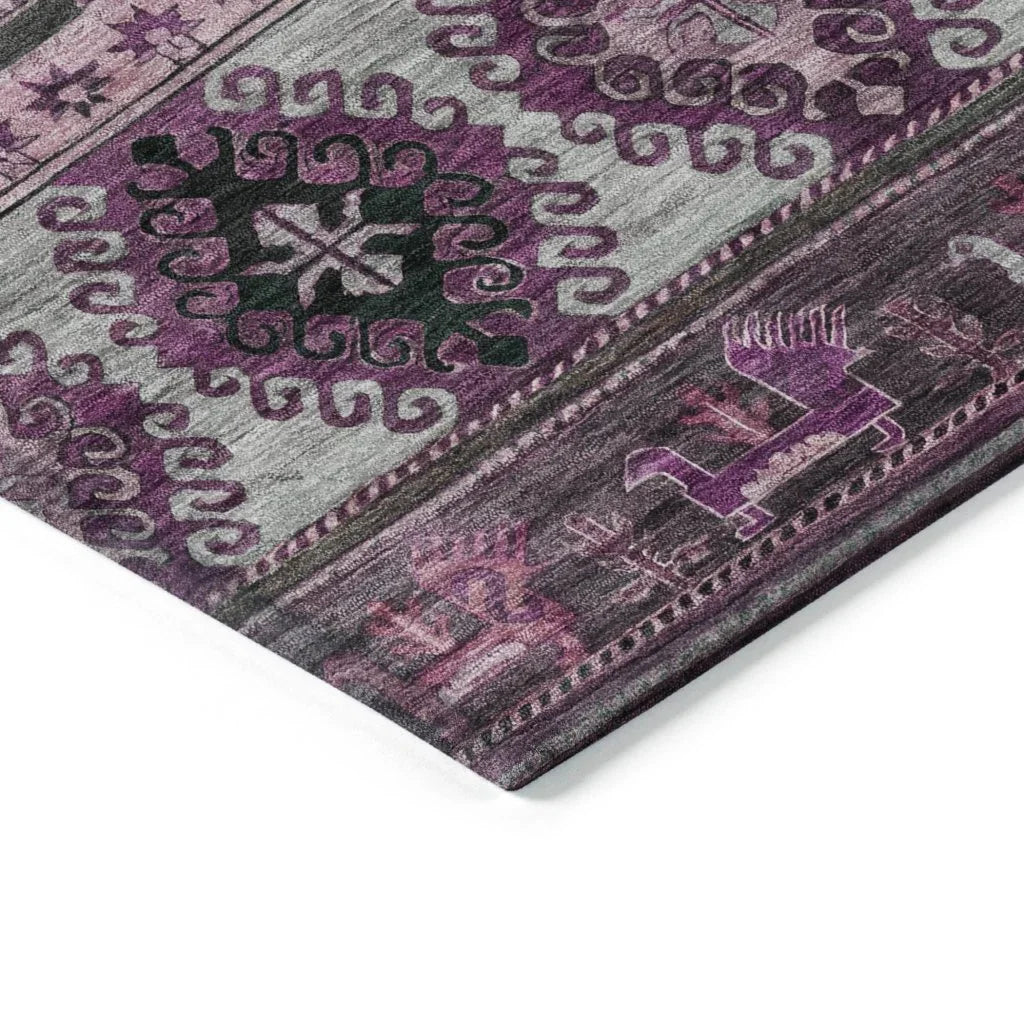 Claritha Purple Washable Indoor - Outdoor Rug - LOOMLAN - LOOMLAN Rugs - Outdoor Rugs