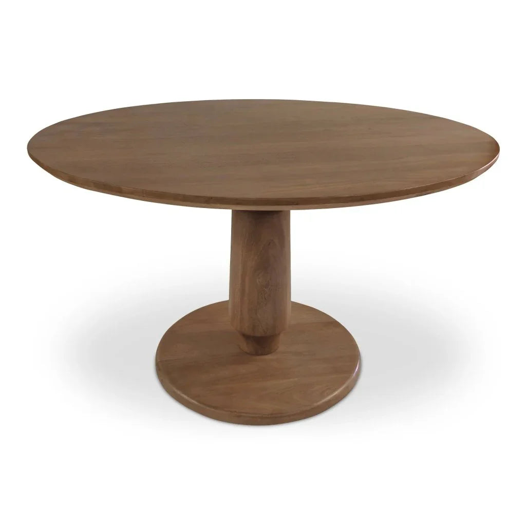 Clark Brown Wood Round Dining Table-Dining Tables-Moe's Home-LOOMLAN