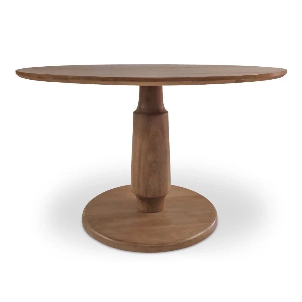 Clark Brown Wood Round Dining Table-Dining Tables-Moe's Home-LOOMLAN
