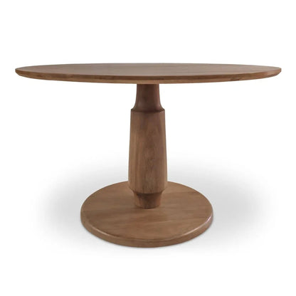 Clark Brown Wood Round Dining Table-Dining Tables-Moe's Home-LOOMLAN