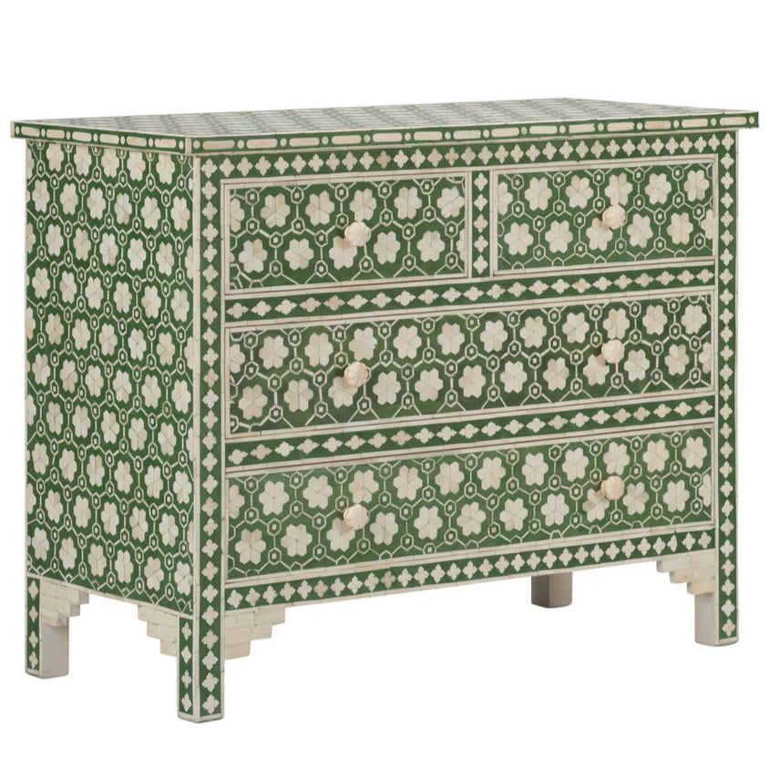 Clark Four Drawers Green Chest
