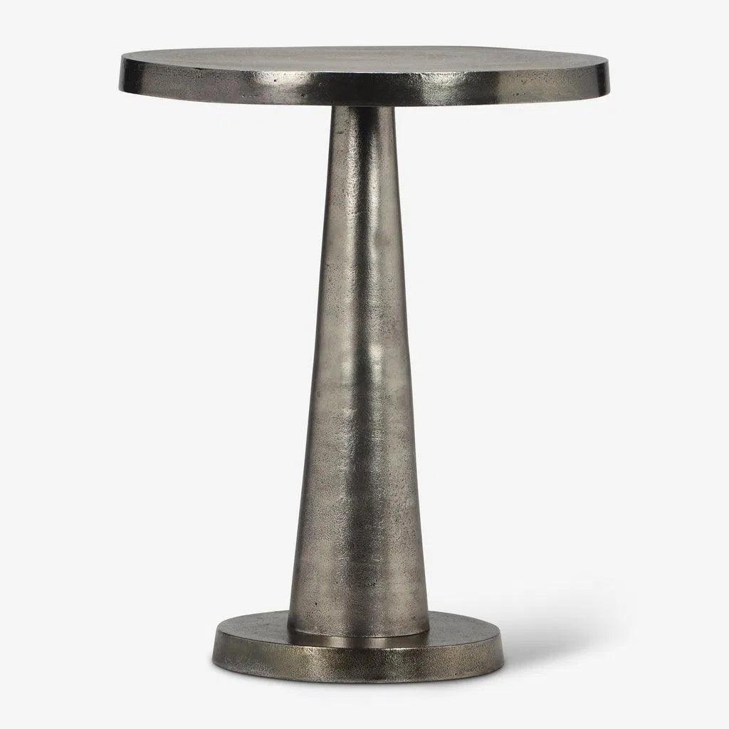 Clark Reclaimed Cast Aluminum Round End Table - LOOMLAN - Urbia - Side Tables