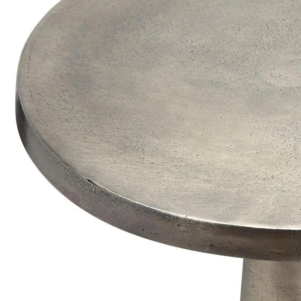 Clark Reclaimed Cast Aluminum Round End Table - LOOMLAN - Urbia - Side Tables