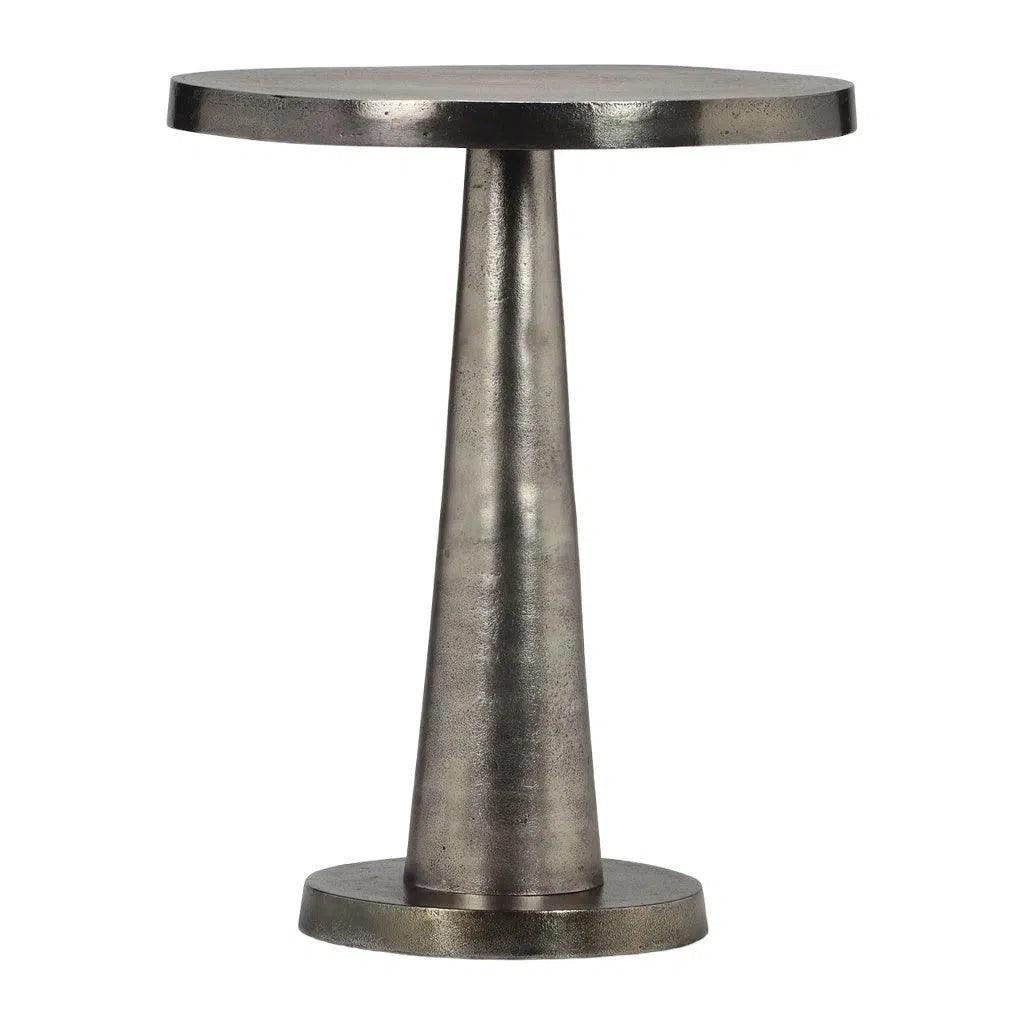 Clark Reclaimed Cast Aluminum Round End Table - LOOMLAN - Urbia - Side Tables