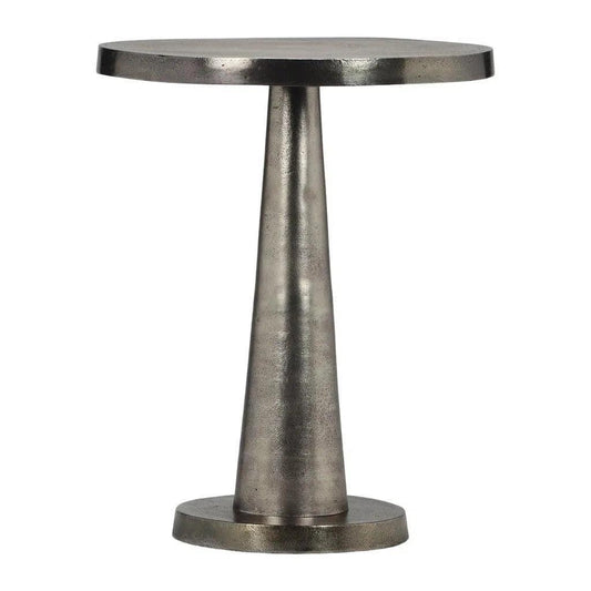 Clark Reclaimed Cast Aluminum Round End Table - LOOMLAN - Urbia - Side Tables