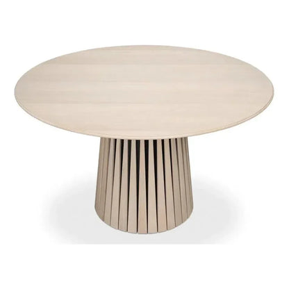 Clark Rustic Oak Finished Round Dining Table-Dining Tables-Sarreid-LOOMLAN