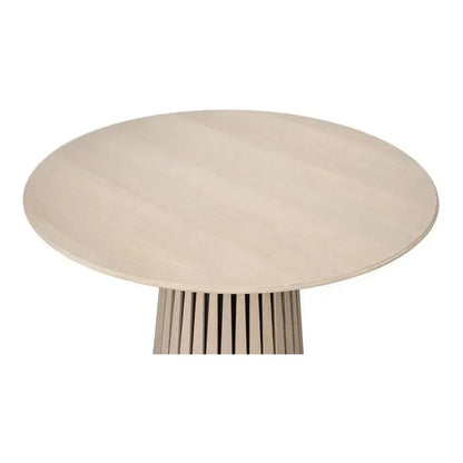 Clark Rustic Oak Finished Round Dining Table-Dining Tables-Sarreid-LOOMLAN