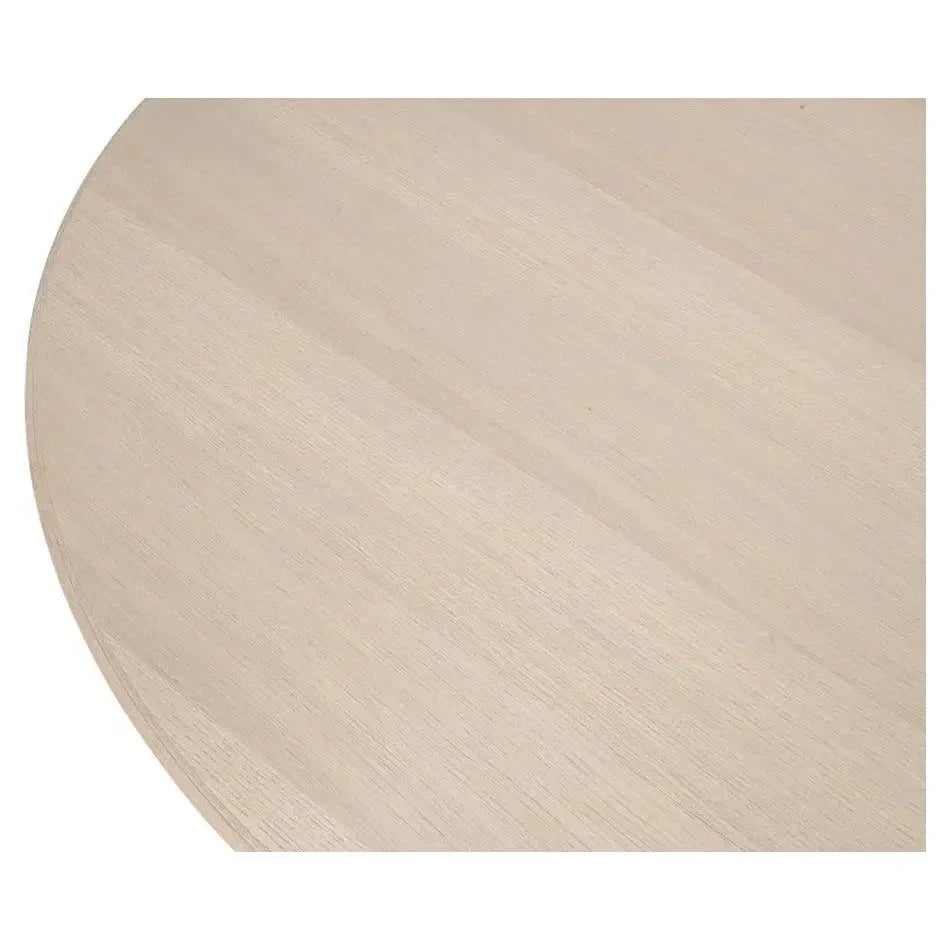 Clark Rustic Oak Finished Round Dining Table-Dining Tables-Sarreid-LOOMLAN