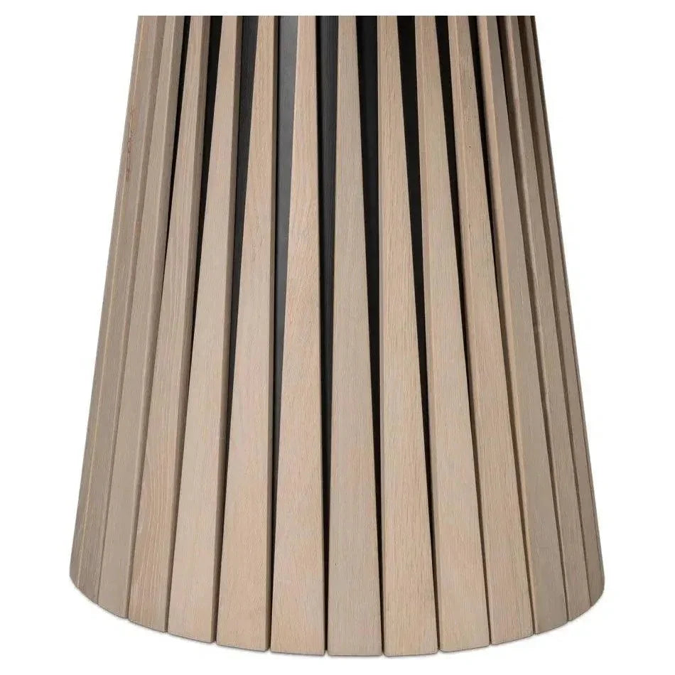 Clark Rustic Oak Finished Round Dining Table-Dining Tables-Sarreid-LOOMLAN