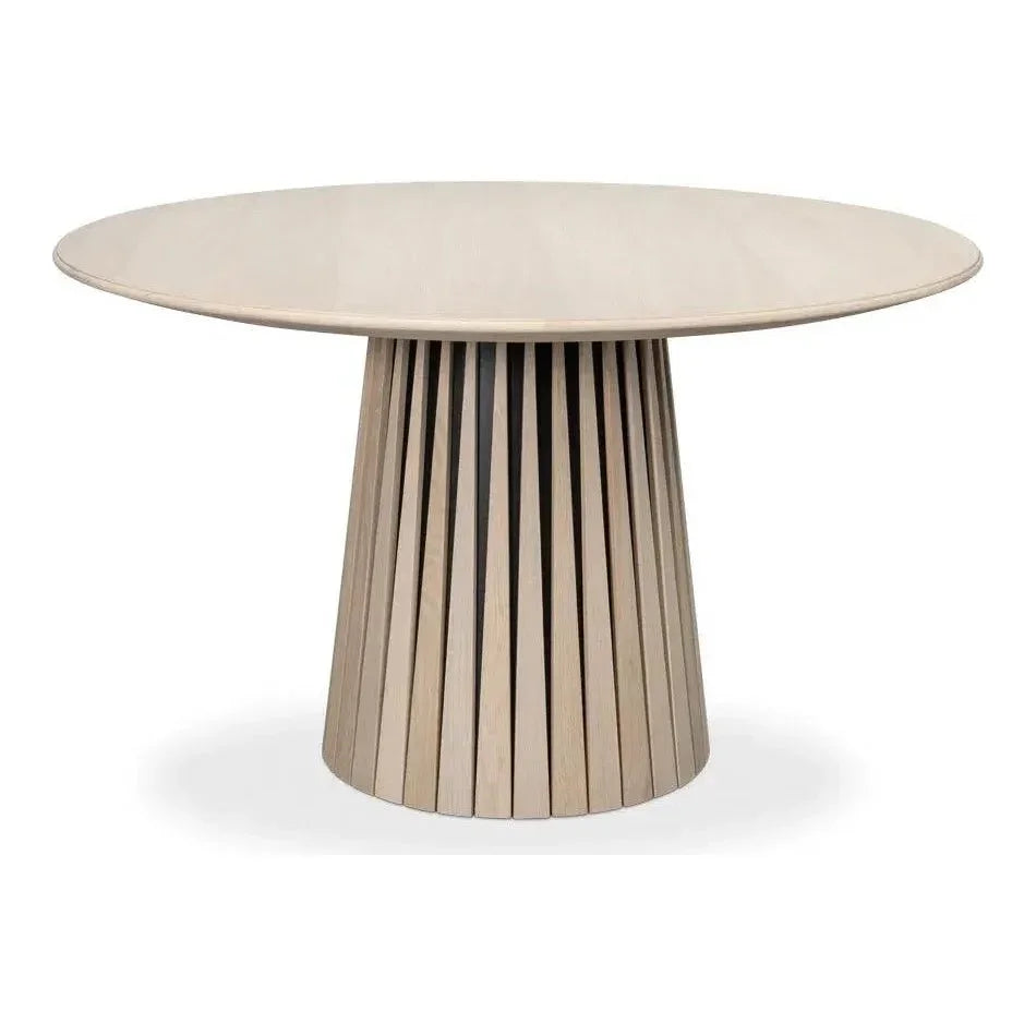 Clark Rustic Oak Finished Round Dining Table-Dining Tables-Sarreid-LOOMLAN