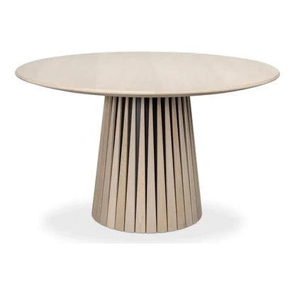 Clark Rustic Oak Finished Round Dining Table-Dining Tables-Sarreid-LOOMLAN