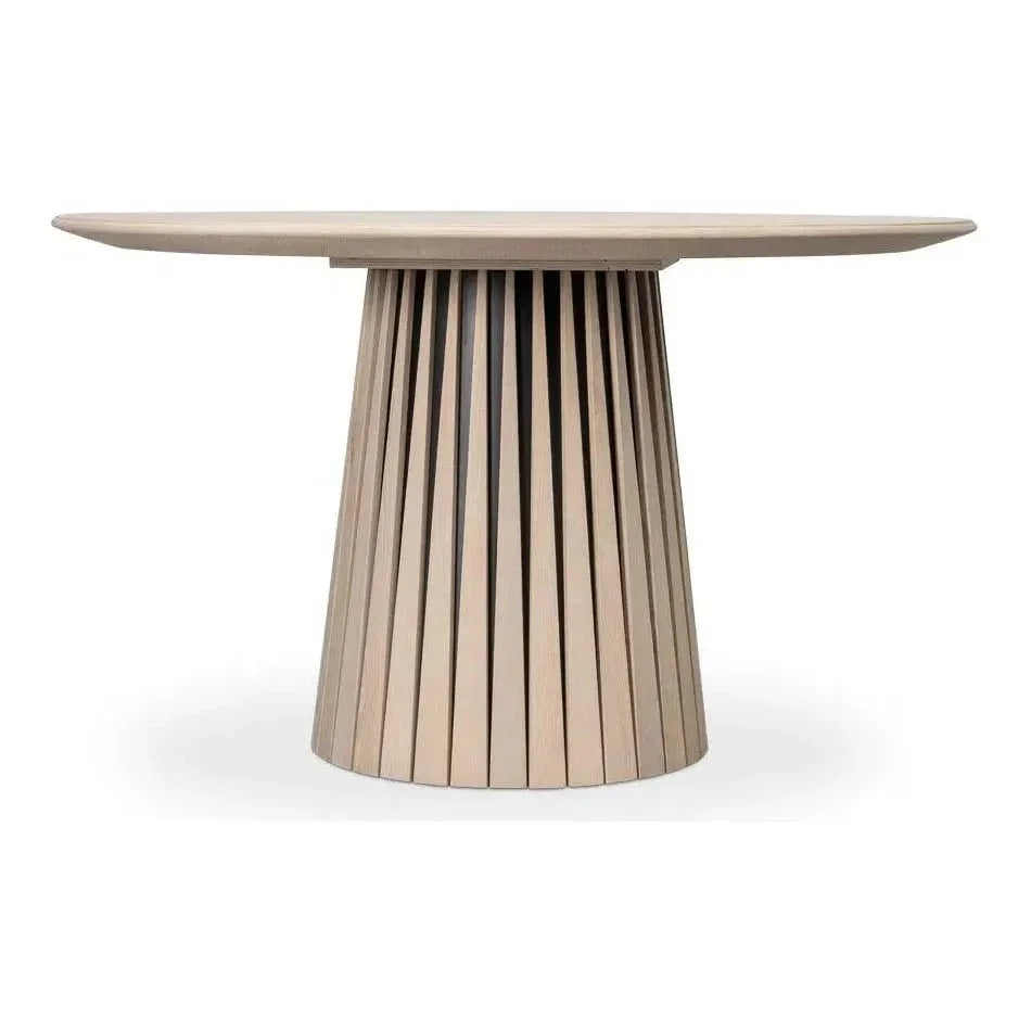 Clark Rustic Oak Finished Round Dining Table-Dining Tables-Sarreid-LOOMLAN