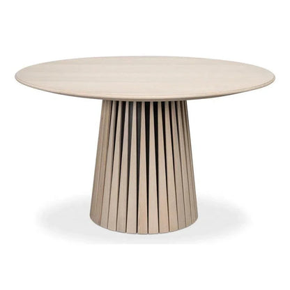 Clark Rustic Oak Finished Round Dining Table-Dining Tables-Sarreid-LOOMLAN