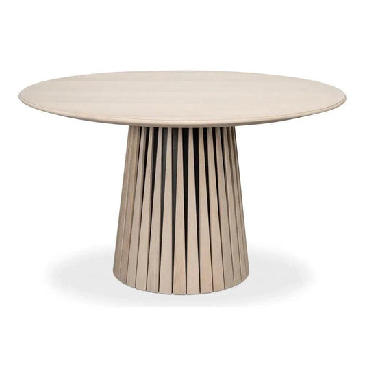 Clark Rustic Oak Finished Round Dining Table-Dining Tables-Sarreid-LOOMLAN