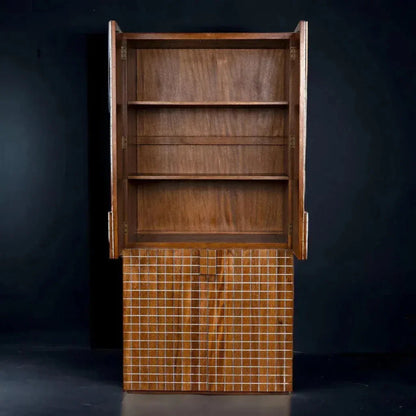 Clash Hutch Armoire Tall Bookcase Cabinet - LOOMLAN - Noir - Bookcases