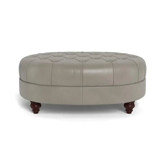 Classic Chesterfield - Inspired Leather Ottoman Retro - LOOMLAN - Uptown Sebastian - Ottomans