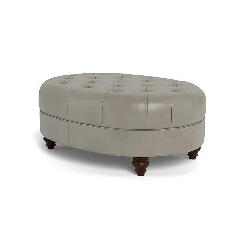 Classic Chesterfield - Inspired Leather Ottoman Retro - LOOMLAN - Uptown Sebastian - Ottomans