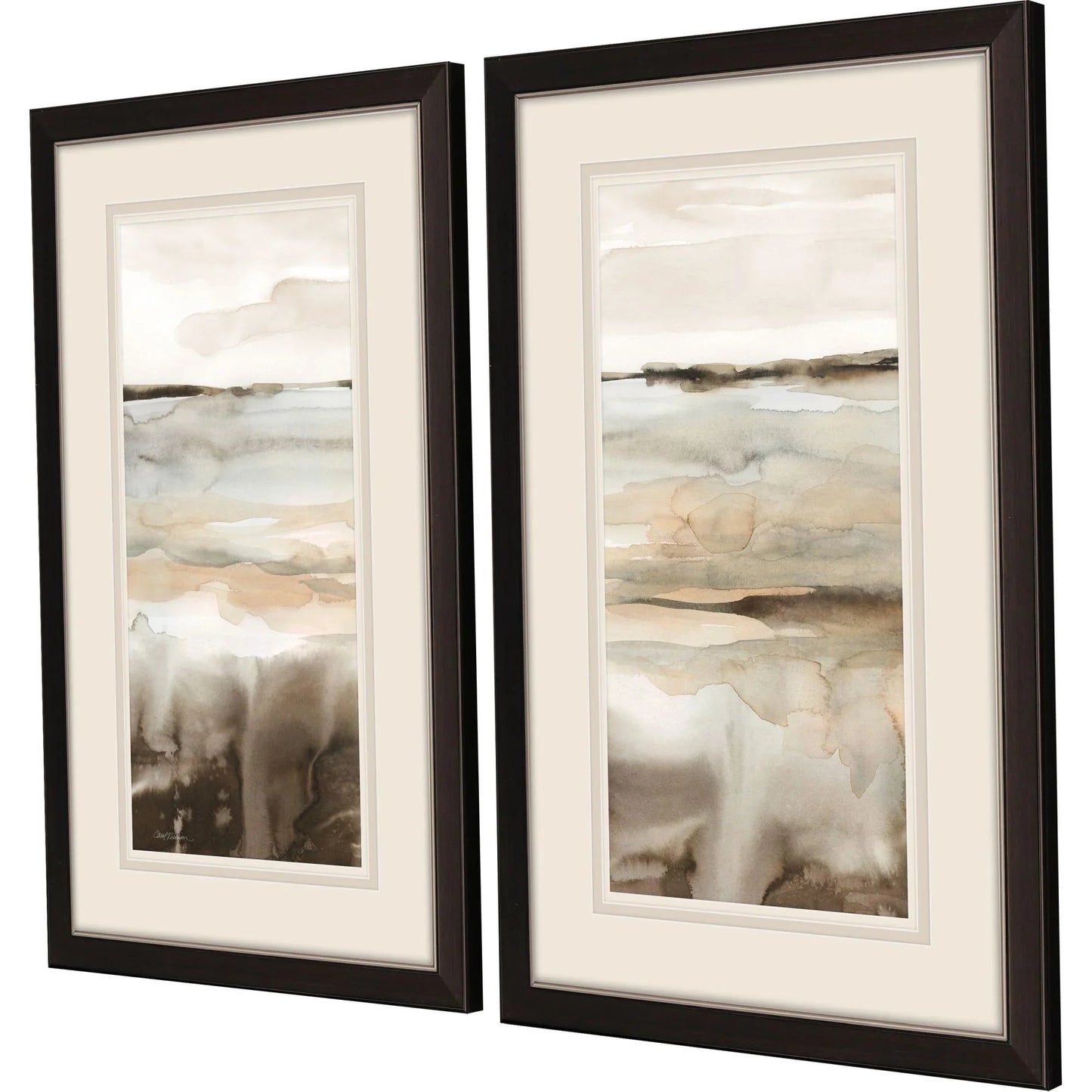Classic Field Brown Framed Wall Art 2PC