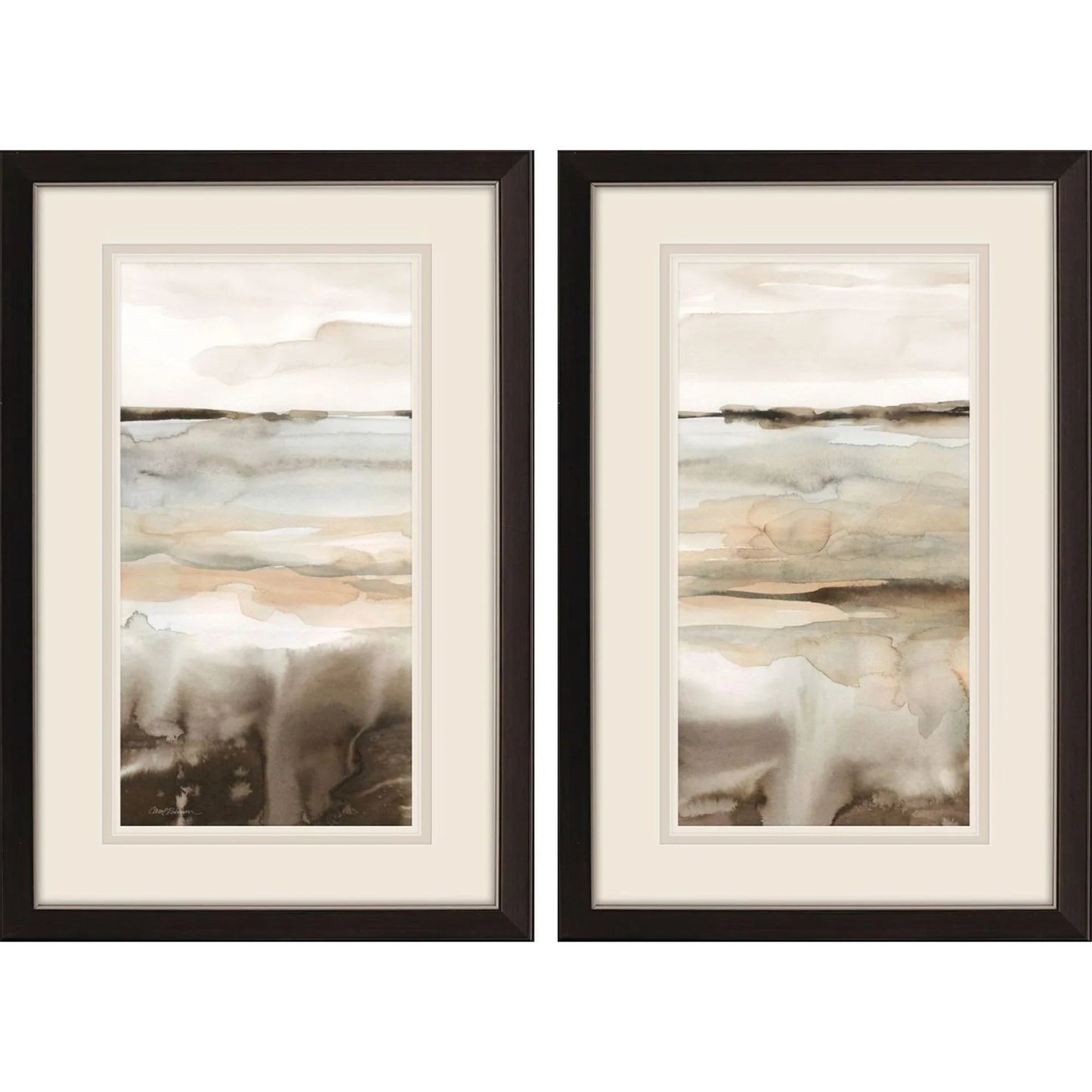 Classic Field Brown Framed Wall Art 2PC