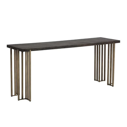 Classic Wood Console Table With Brass Legs - LOOMLAN - SUNPAN - Console Tables