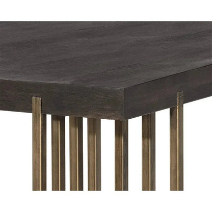 Classic Wood Dining Table Antique Brass Legs-Dining Tables-SUNPAN-LOOMLAN