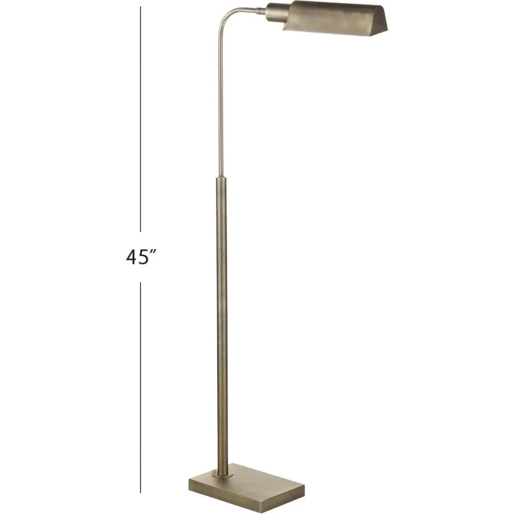 Clatsop Brass Metal Floor Lamp-Floor Lamps-Bassett Mirror-LOOMLAN