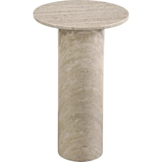 Claude Marble Brown Round Accent Table - LOOMLAN - Bassett Mirror - Side Tables