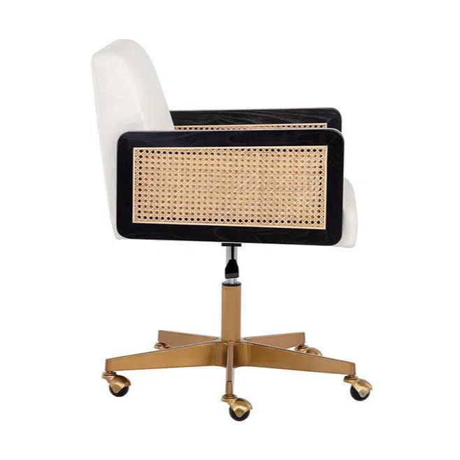Claudette Office Chair Linoso With Gold Base-Office Chairs-SUNPAN-LOOMLAN