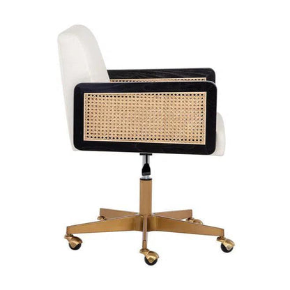 Claudette Office Chair Linoso With Gold Base-Office Chairs-SUNPAN-LOOMLAN