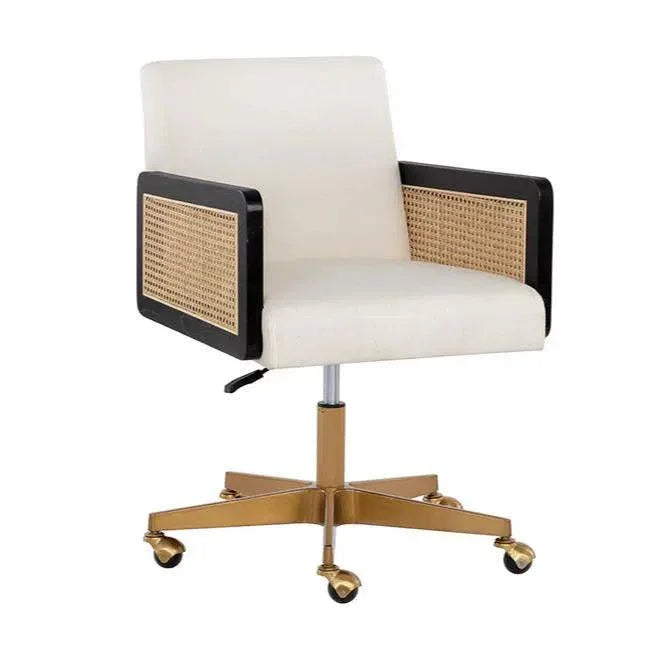 Claudette Office Chair Linoso With Gold Base-Office Chairs-SUNPAN-LOOMLAN