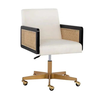 Claudette Office Chair Linoso With Gold Base-Office Chairs-SUNPAN-LOOMLAN