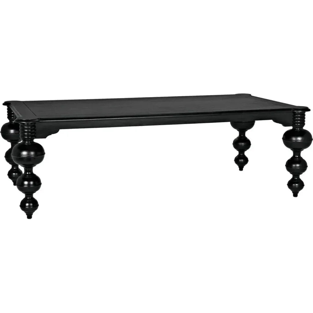 Claudio Wood Black Rectangle Dining Table-Dining Tables-Noir-LOOMLAN
