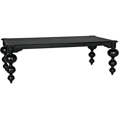 Claudio Wood Black Rectangle Dining Table-Dining Tables-Noir-LOOMLAN