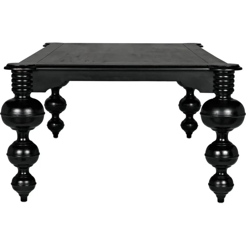 Claudio Wood Black Rectangle Dining Table-Dining Tables-Noir-LOOMLAN
