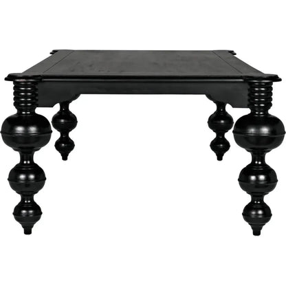 Claudio Wood Black Rectangle Dining Table-Dining Tables-Noir-LOOMLAN