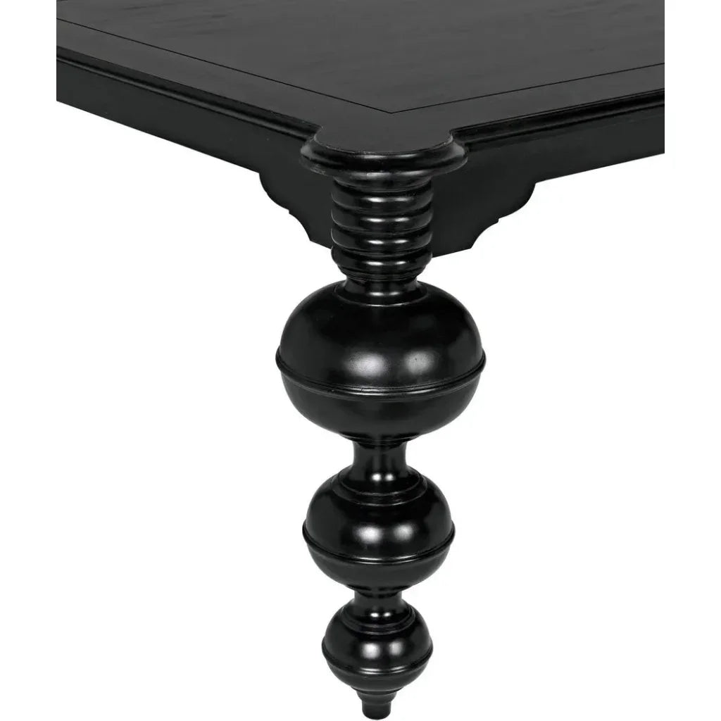 Claudio Wood Black Rectangle Dining Table-Dining Tables-Noir-LOOMLAN