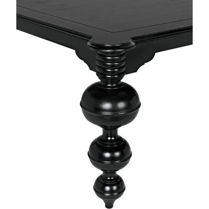 Claudio Wood Black Rectangle Dining Table-Dining Tables-Noir-LOOMLAN