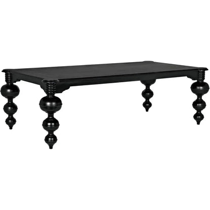 Claudio Wood Black Rectangle Dining Table-Dining Tables-Noir-LOOMLAN