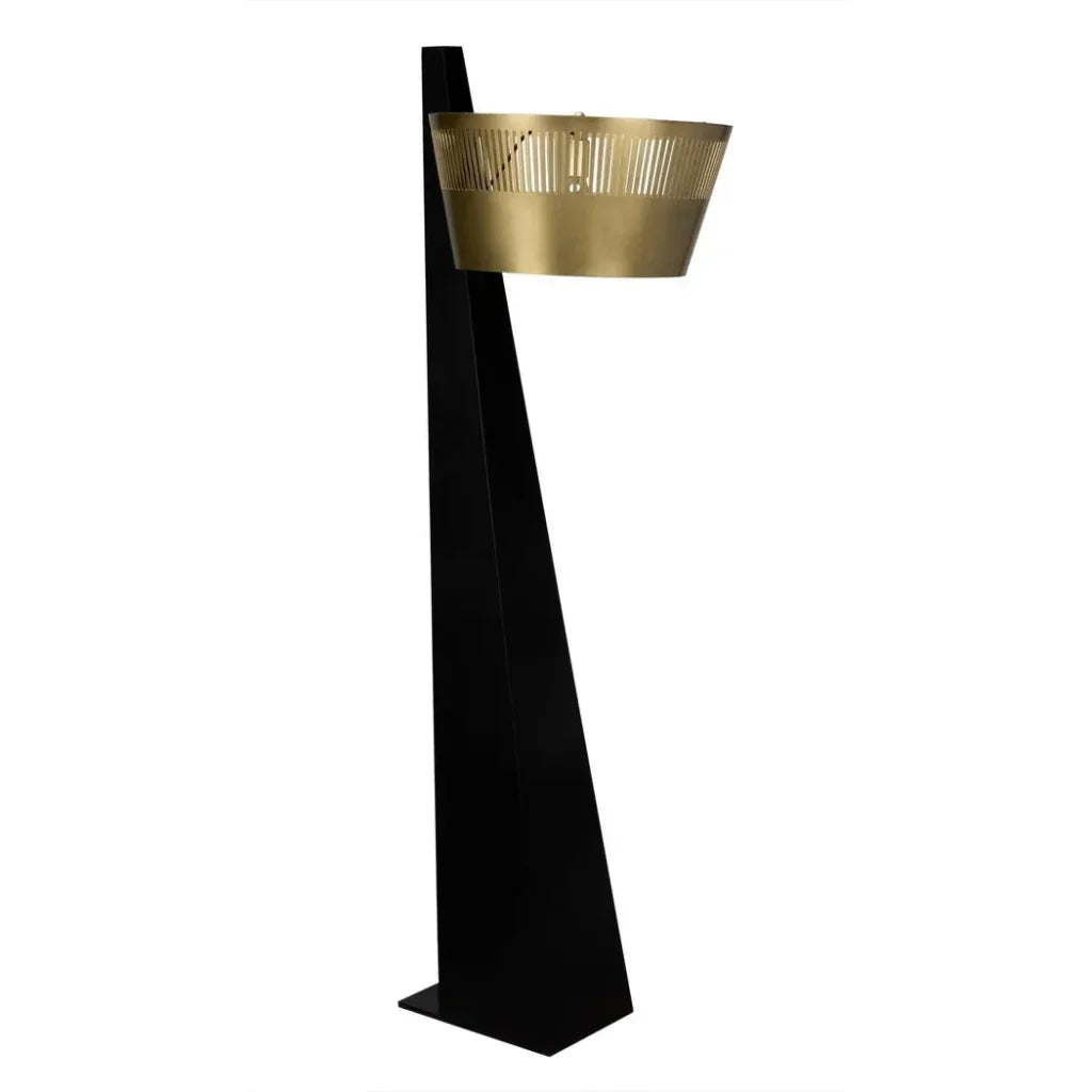 Claudius Floor Lamp, Black of Brass Steel-Floor Lamps-Noir-LOOMLAN