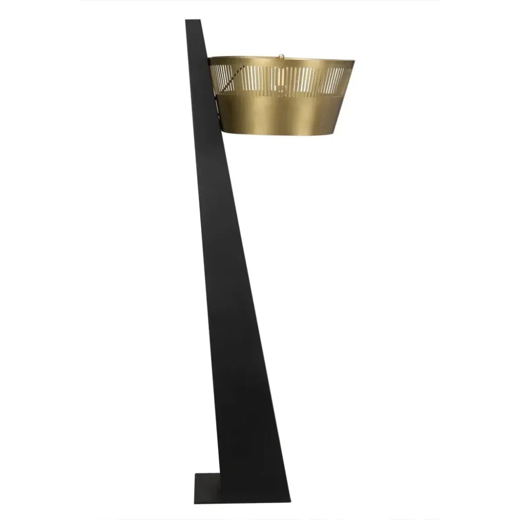 Claudius Floor Lamp, Black of Brass Steel-Floor Lamps-Noir-LOOMLAN