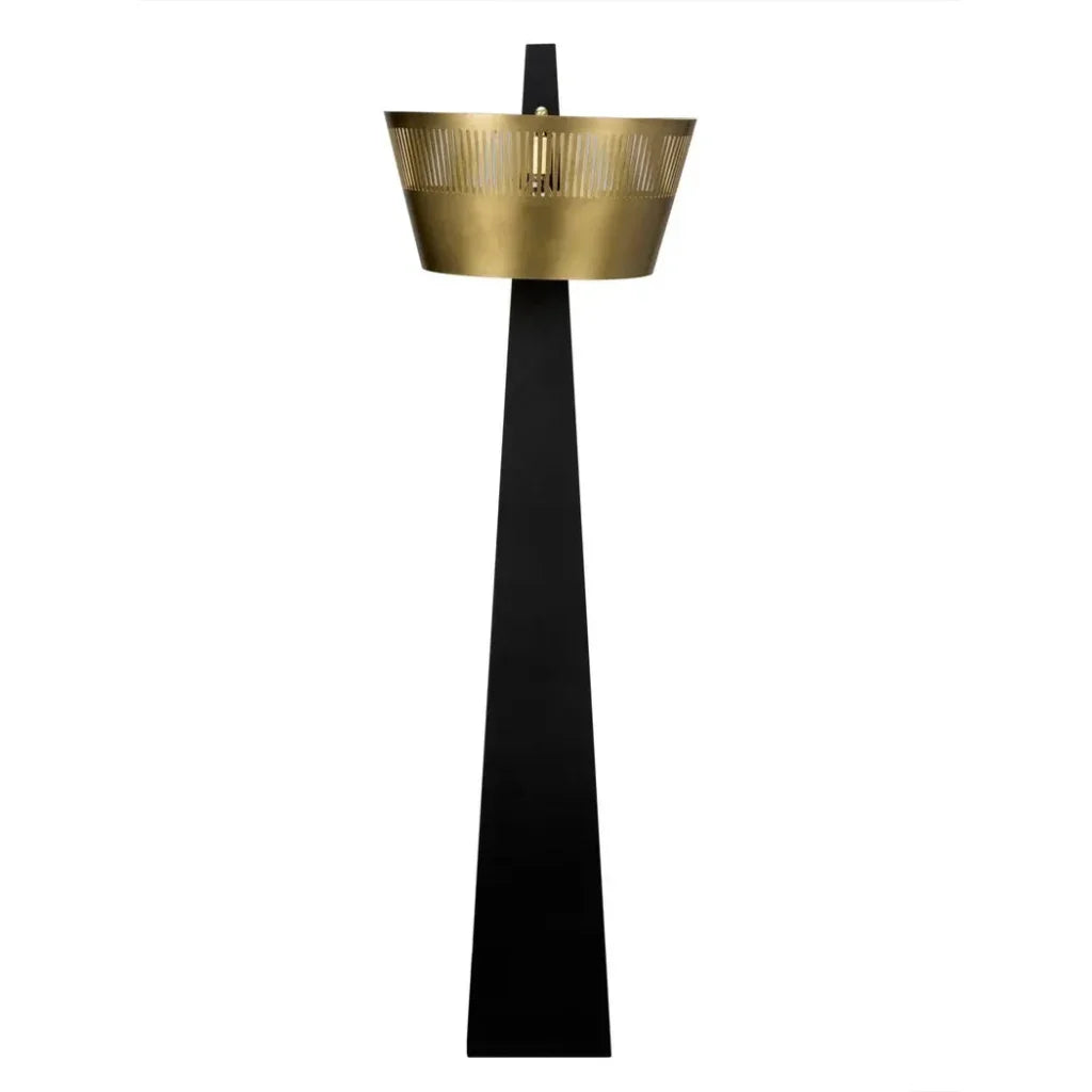 Claudius Floor Lamp, Black of Brass Steel-Floor Lamps-Noir-LOOMLAN