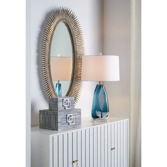 Clauseen Blue Glass Table Lamp - LOOMLAN - Wildwood - Table Lamps