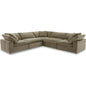 Clay Classic Performance Fabric & Wood Green L Modular Sectional-Modular Sofas-Moe's Home-LOOMLAN