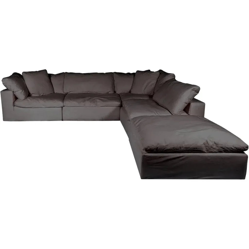 Clay Dream Wood Light Grey Modular Sectional-Modular Sofas-Moe's Home-LOOMLAN