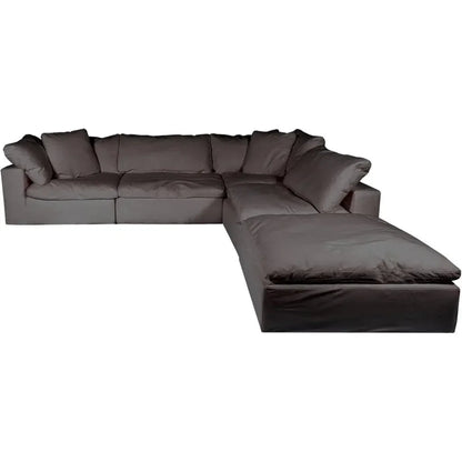 Clay Dream Wood Light Grey Modular Sectional-Modular Sofas-Moe's Home-LOOMLAN