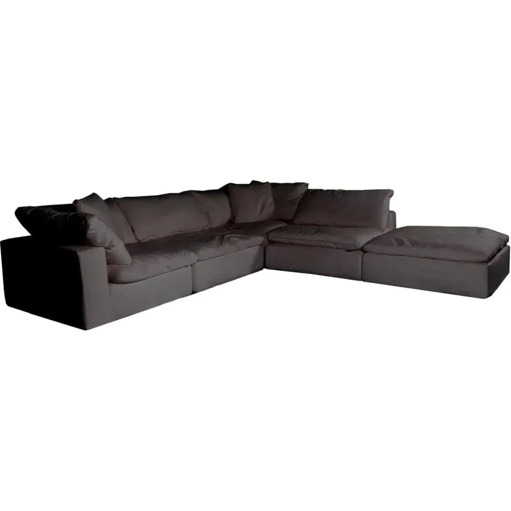 Clay Dream Wood Light Grey Modular Sectional-Modular Sofas-Moe's Home-LOOMLAN