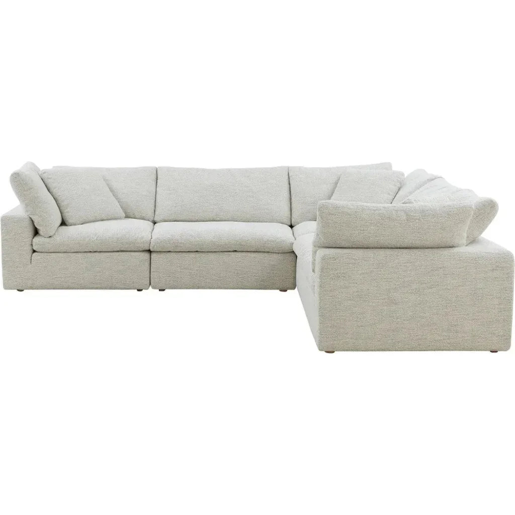 Clay L-Shaped Performance Fabric Grey Modular Sectional-Modular Sofas-Moe's Home-LOOMLAN